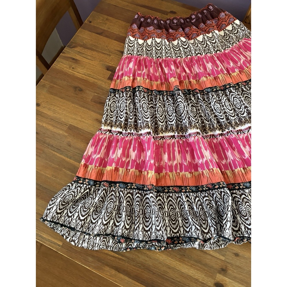 Notations Peasant Maxi Skirt Women's SMALL‎ / MEDIUM Crinkle Pull On Elastic - Picture 10 of 16